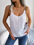 'Raya' Openwork Knit Tank Top - Celes Fashion